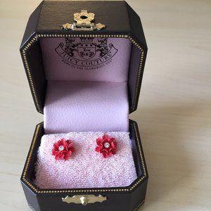 Juicy Couture Red Flower Earrings